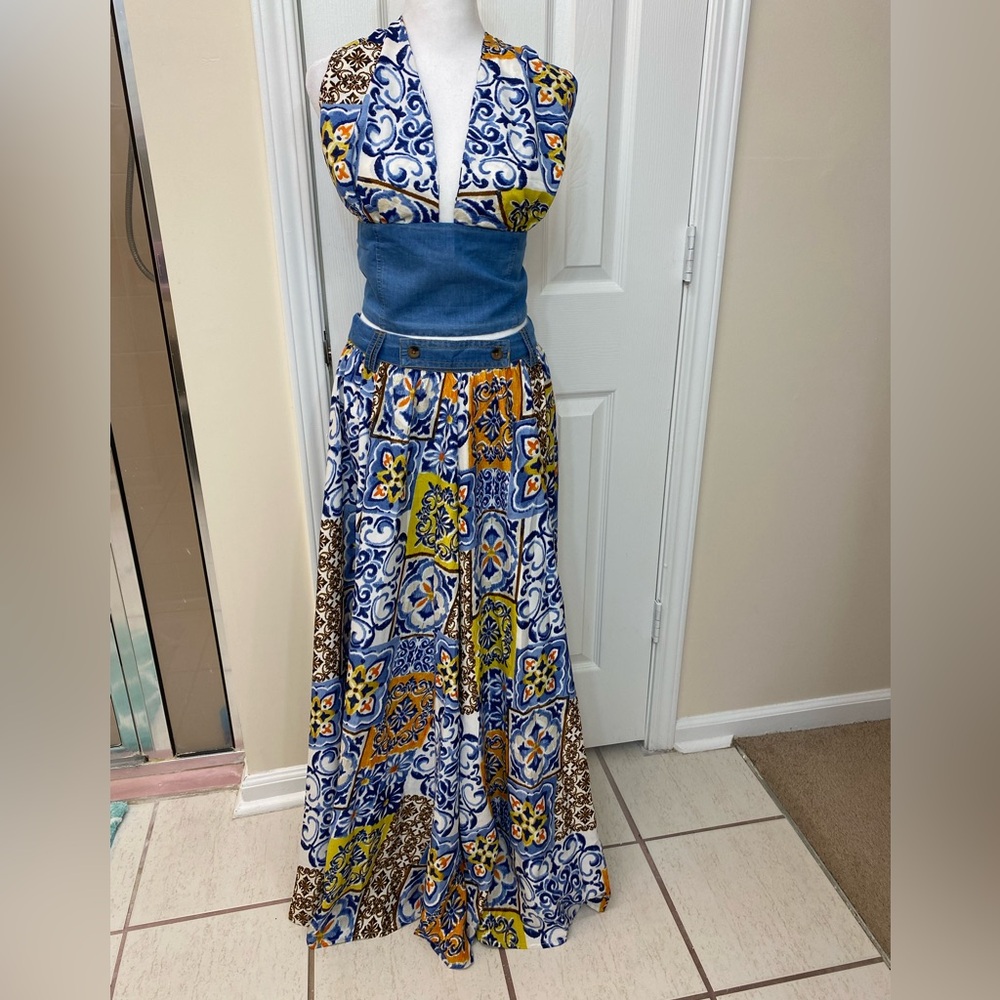 NWT Live 4 Truth women’s mixed print maxi skirt Sz Medium pockets elastic waist